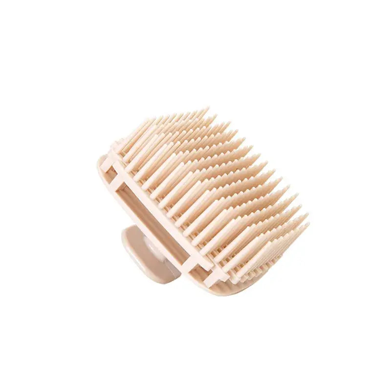 Simples Market silicone shampoo brush head, beige, scalp massage comb for hair washing, 1pc