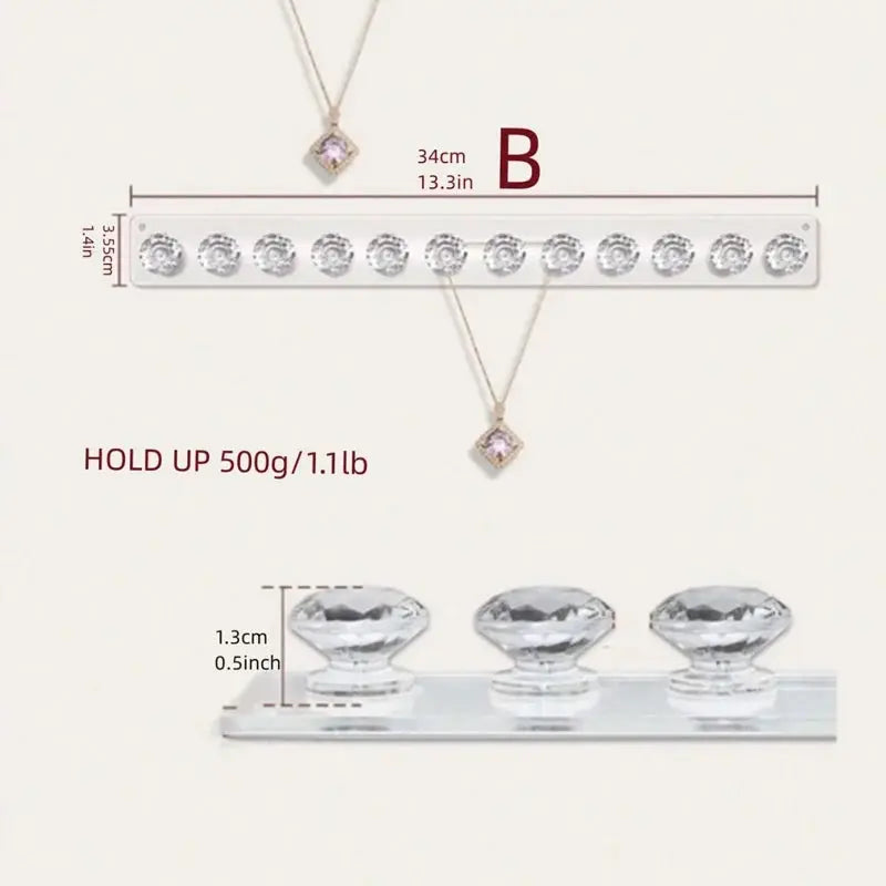 Acrylic Necklace Hanger Wall Mounted Jewelry Organizer For Necklaces And Bracelets 2051