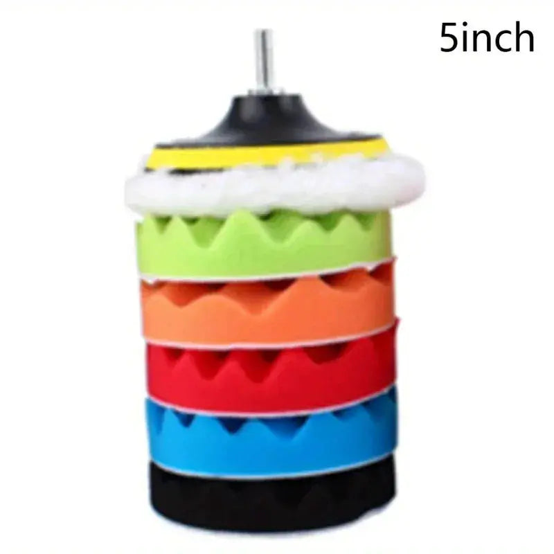 8 Piece Car Polishing Pad Set 3 5 7 Inch Self Adhesive Buffing Waxing Sponge Wool Pads For Car Polisher Drill Adapter