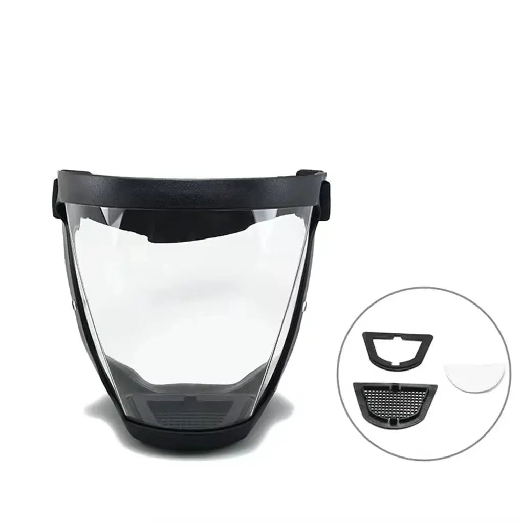 Full Face Transparent Protection Mask Adjustable Buckle Reusable Heat Resistant Facial Shield for Work Safety