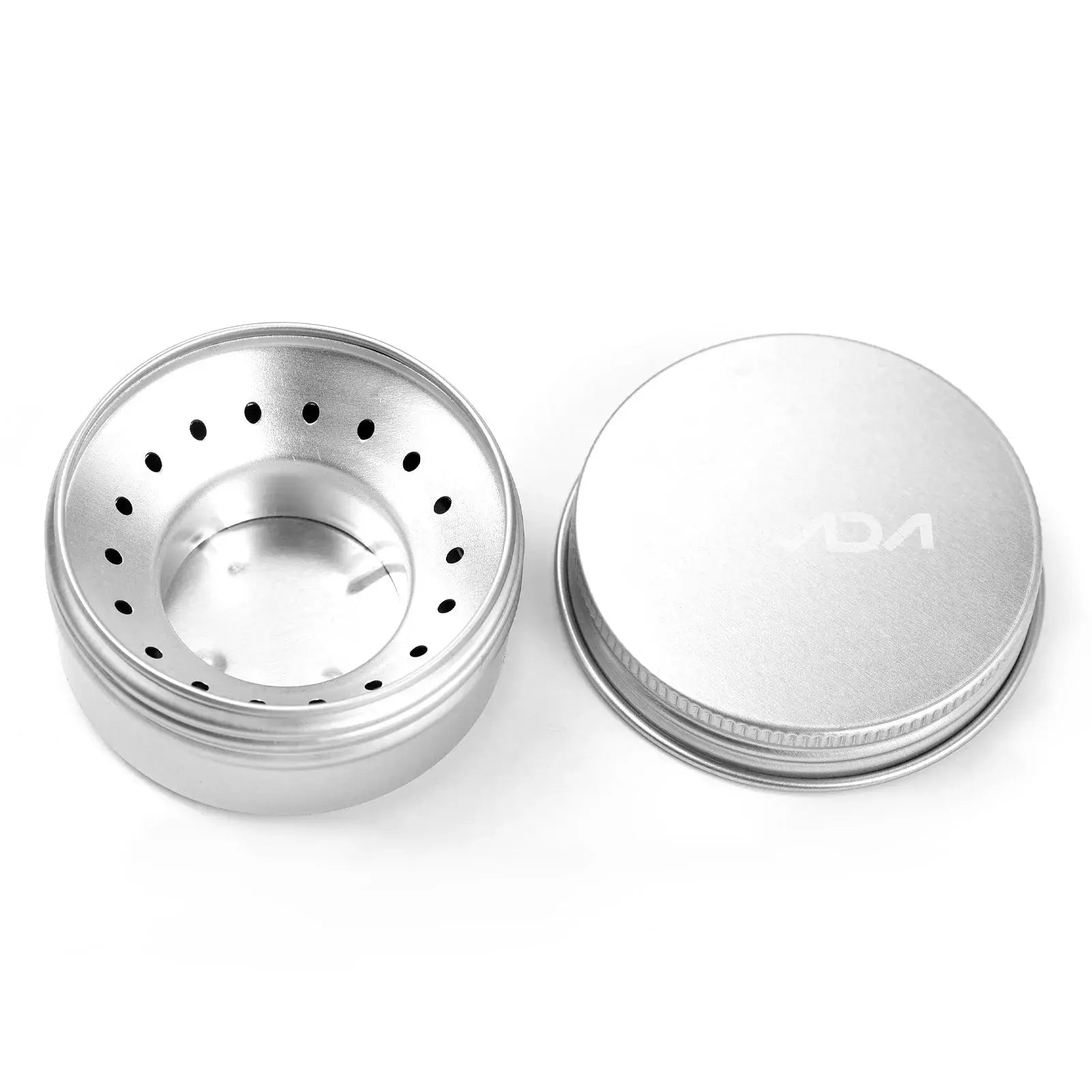 Mini aluminum alcohol stove burner with stainless steel windshield, portable camp stove set (2 pieces)
