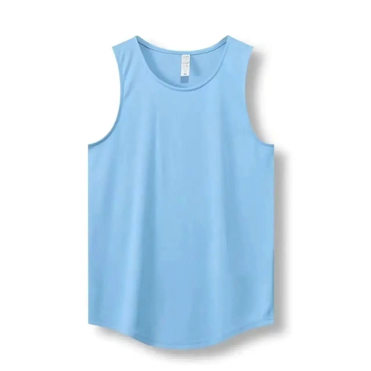 Blue men's gym tank top, sleeveless athletic vest