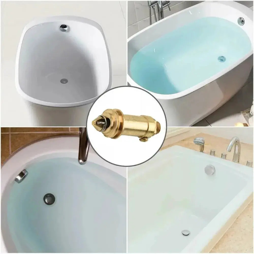 Simples Market brass universal spring-loaded drain plug (click-clack) for bathroom sink, basin, and tub