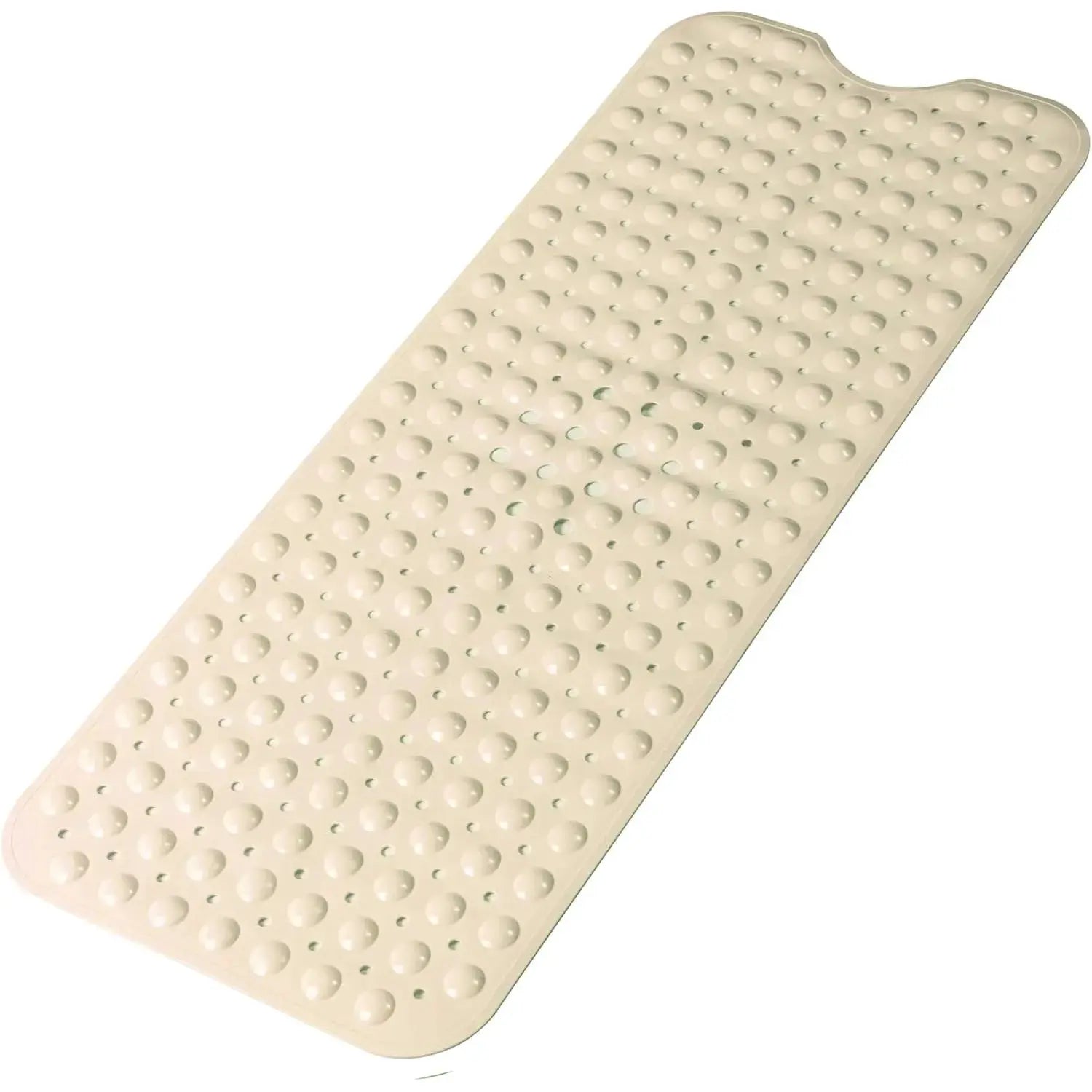 Bathtub mat beige, 40x100 cm, non-slip with suction cups and drain holes