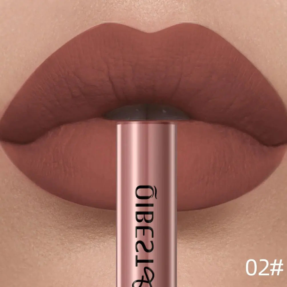 QIBEST Matte Liquid Lipstick Waterproof Long Lasting Velvet Lip Gloss Tint Tube Matte Nude Pigment Red Lipgloss Lips Makeup - Simples Market