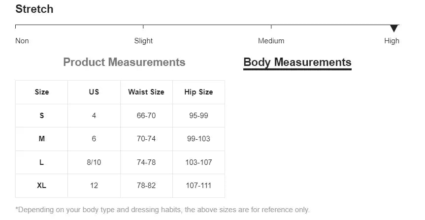 Simples Market sexy lace high waist panties size chart with waist and hip measurements for S–XL (US sizes 4–12).