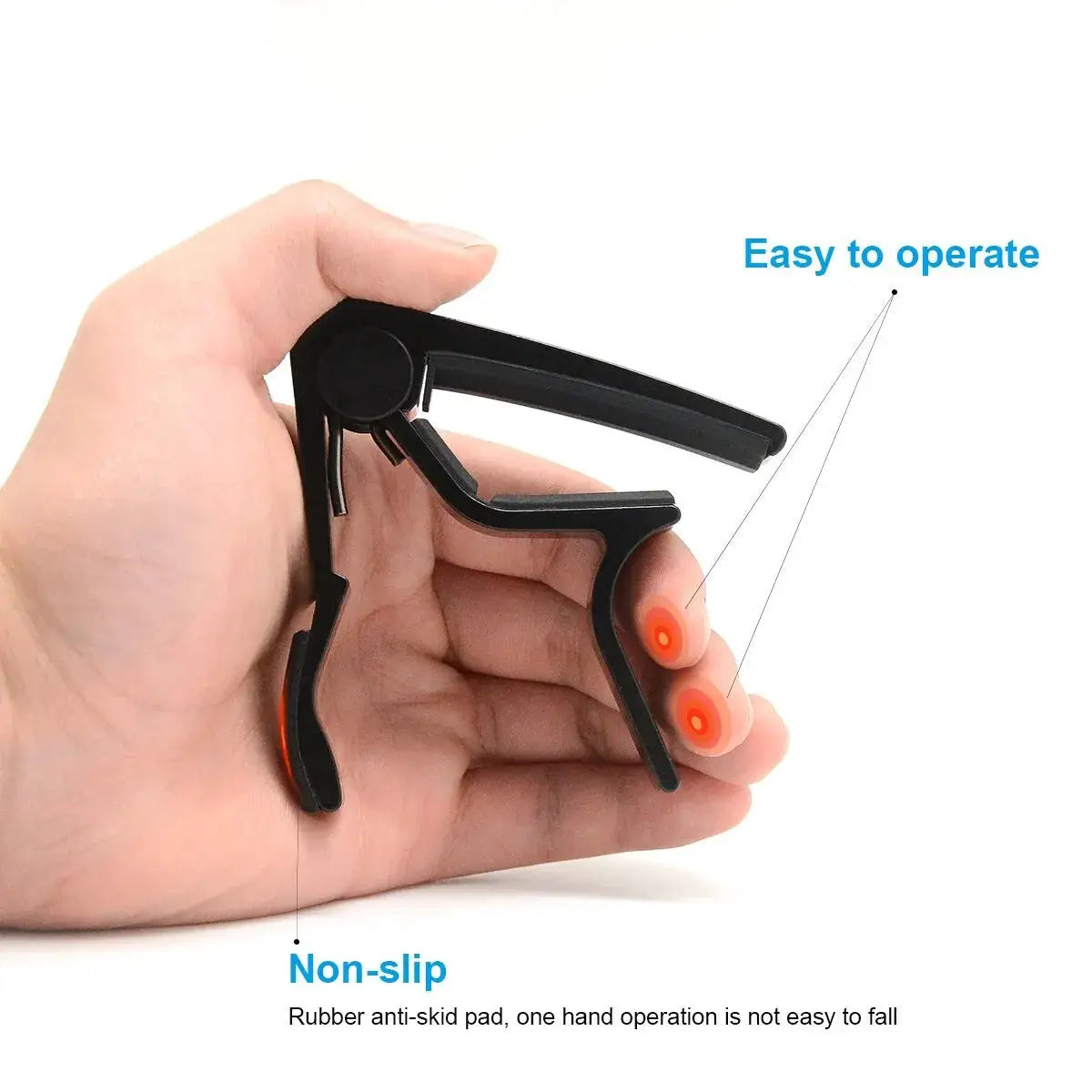 Single Handed Guitar Capo for Acoustic and Electric Guitars Aluminum Quick Clamping Black