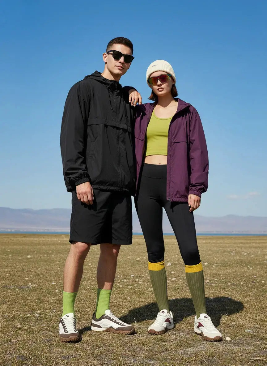 HOBIBEAR wide width hiking shoes; white sneakers, two colorways shown.