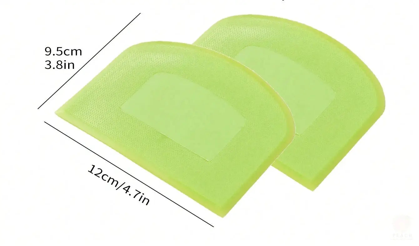 Two Piece Dough Scrapers Set Food Safe Plastic Flexible Bench Scrapers for Bread Dough Pastry Multipurpose