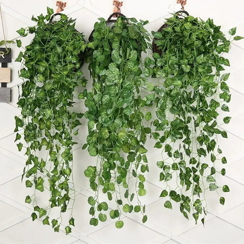 Artificial Vines Wall Hanging Creeper Indoor Green Plant Wall Decoration Fake Flower Rattan Plant