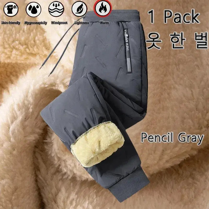 Women Winter Fleece Sweatpants With Plush Lambswool Lining Thermal Insulated Windproof Waterproof Warm Outerwear