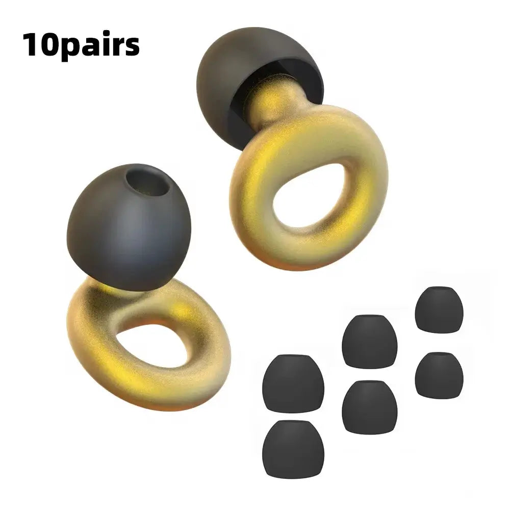 HUAK Quiet Ear Plugs Noise Reduction Reusable Hearing Protection 8 Soft Silicone Ear Tips XS S M L Sleep Swim Work