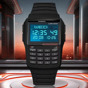 LuxTime Men's Calculator Watch With Luxury LED Digital Display Integrated Calculator And Sports Style