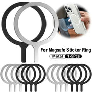 MagSafe magnetic adapter ring set for iPhone, metal circular phone stickers in black and silver, 1–5 pcs