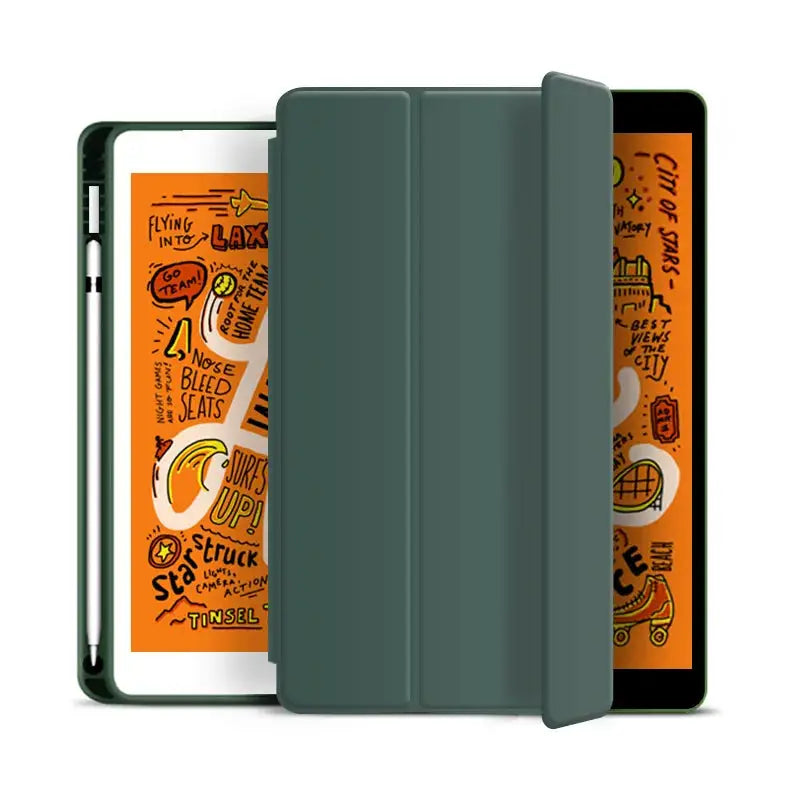 Funda Pencil Holder iPad Case With Durable PU Shockproof Waterproof Protective Cover For All iPad Models