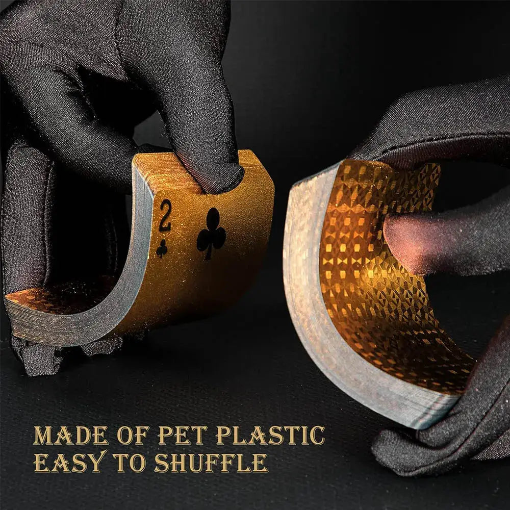 Premium Waterproof Gold Plastic Playing Cards for Outdoor Parties and Family Game Nights