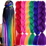 24 Inch Synthetic Long Box Braiding Hair Extensions Yaki Straight Texture For Women Dreadlocks
