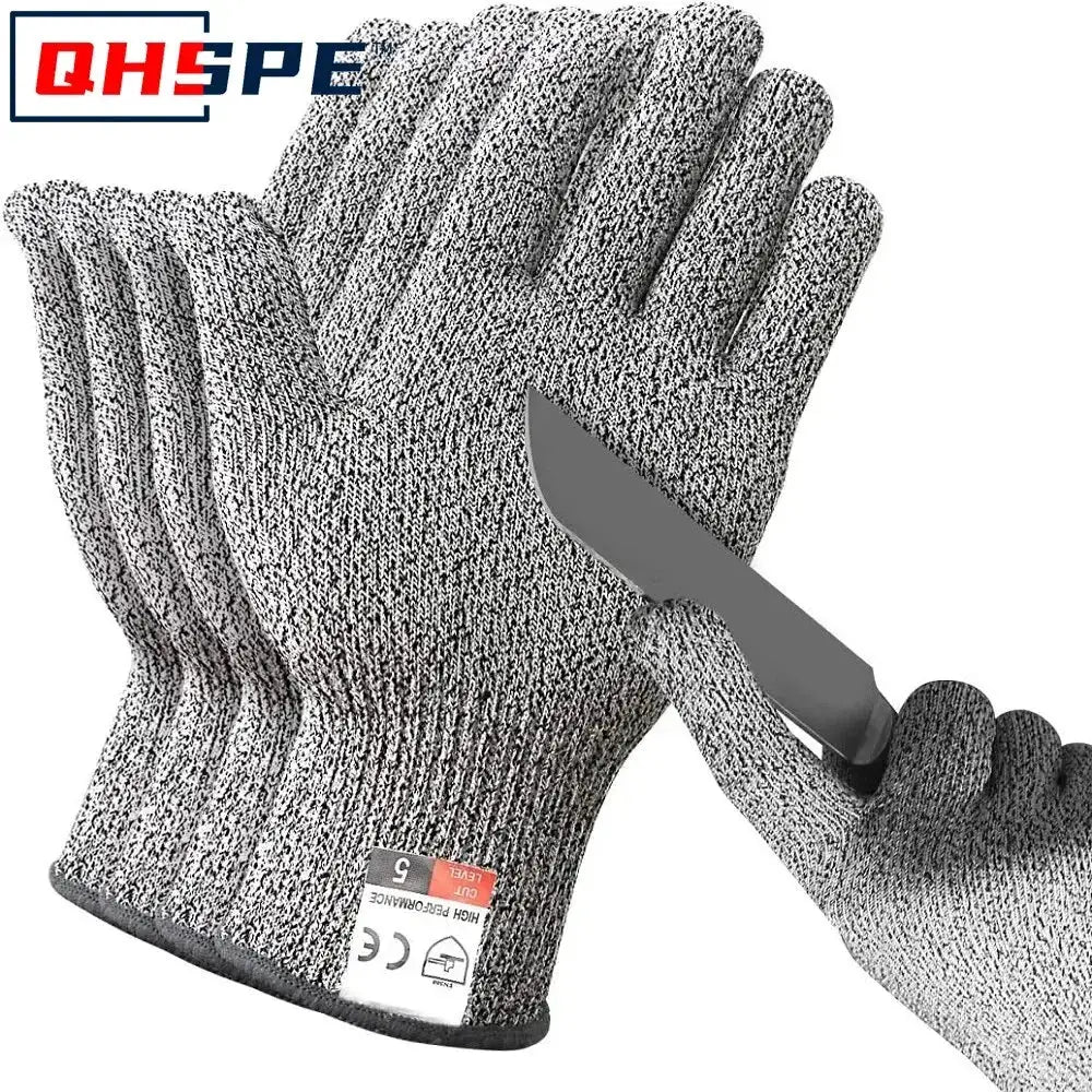 Grade 5 Cut Resistant Gloves HPPE Kitchen Scratch Resistant Glass Cutting Garden Protection For Gardeners