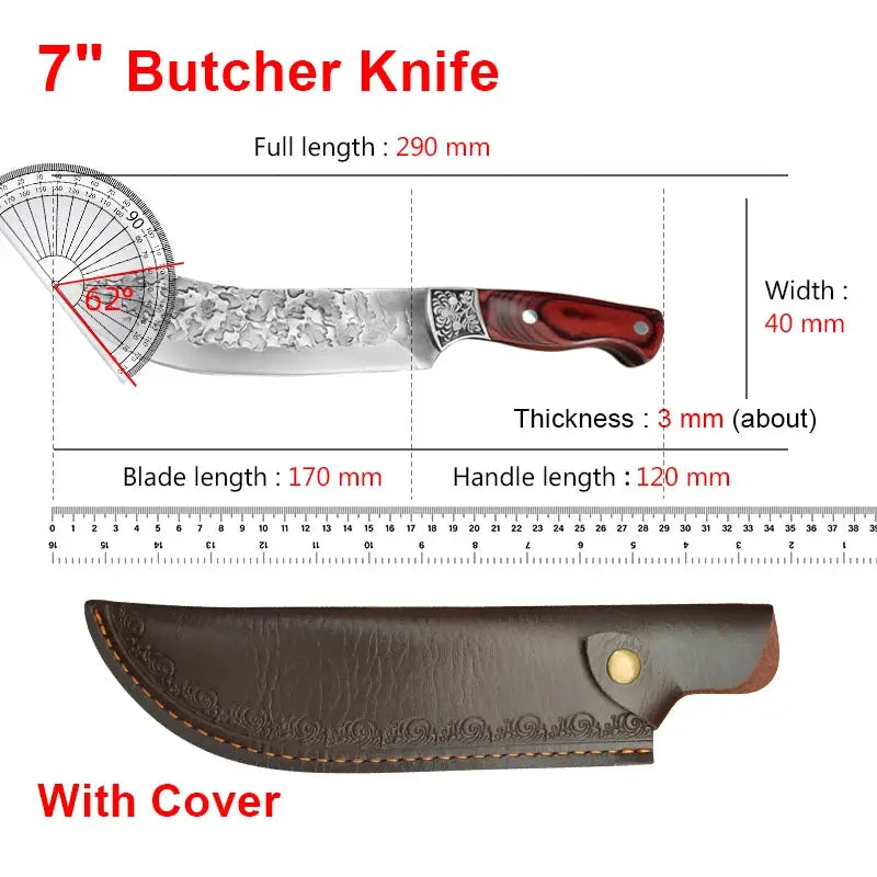 ChefPro Boning Knife With Rosewood Handle And Razor Sharp Stainless Steel Blade For Meat Poultry Fish