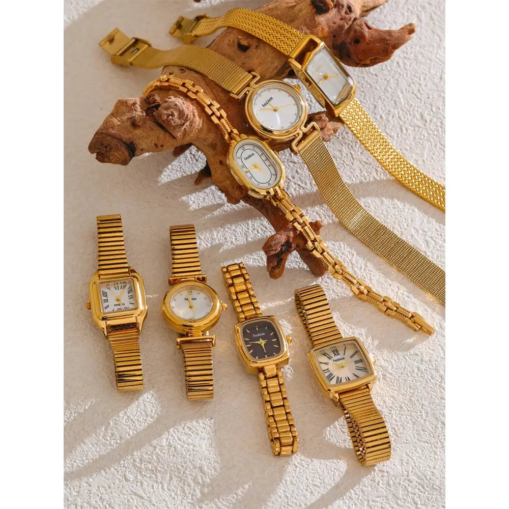 Yhpup Fashion Stainless Steel Ladies Watch With 18K Gold PVD Plating Japanese Movement 3 ATM Water Resistant