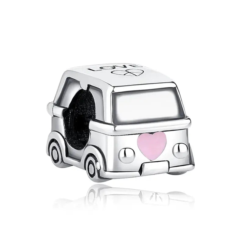 925 Sterling Silver Travel Theme Charms Beads London Bus Paris Suitcase Sam Panda Bracelets Necklaces Women DIY Jewelry