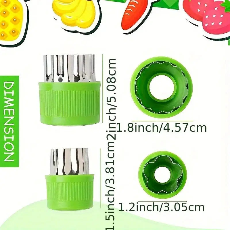 9 Piece Stainless Steel Cookie And Vegetable Cutting Set With Mini Embossing Molds For Kids Baking