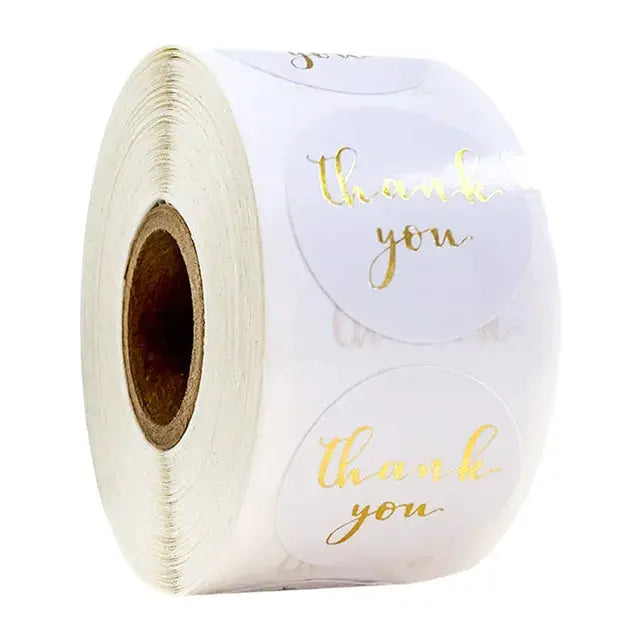 500 Pack Round Kraft Paper Thank You Stickers For Wedding Favors Gift Bags And Packaging