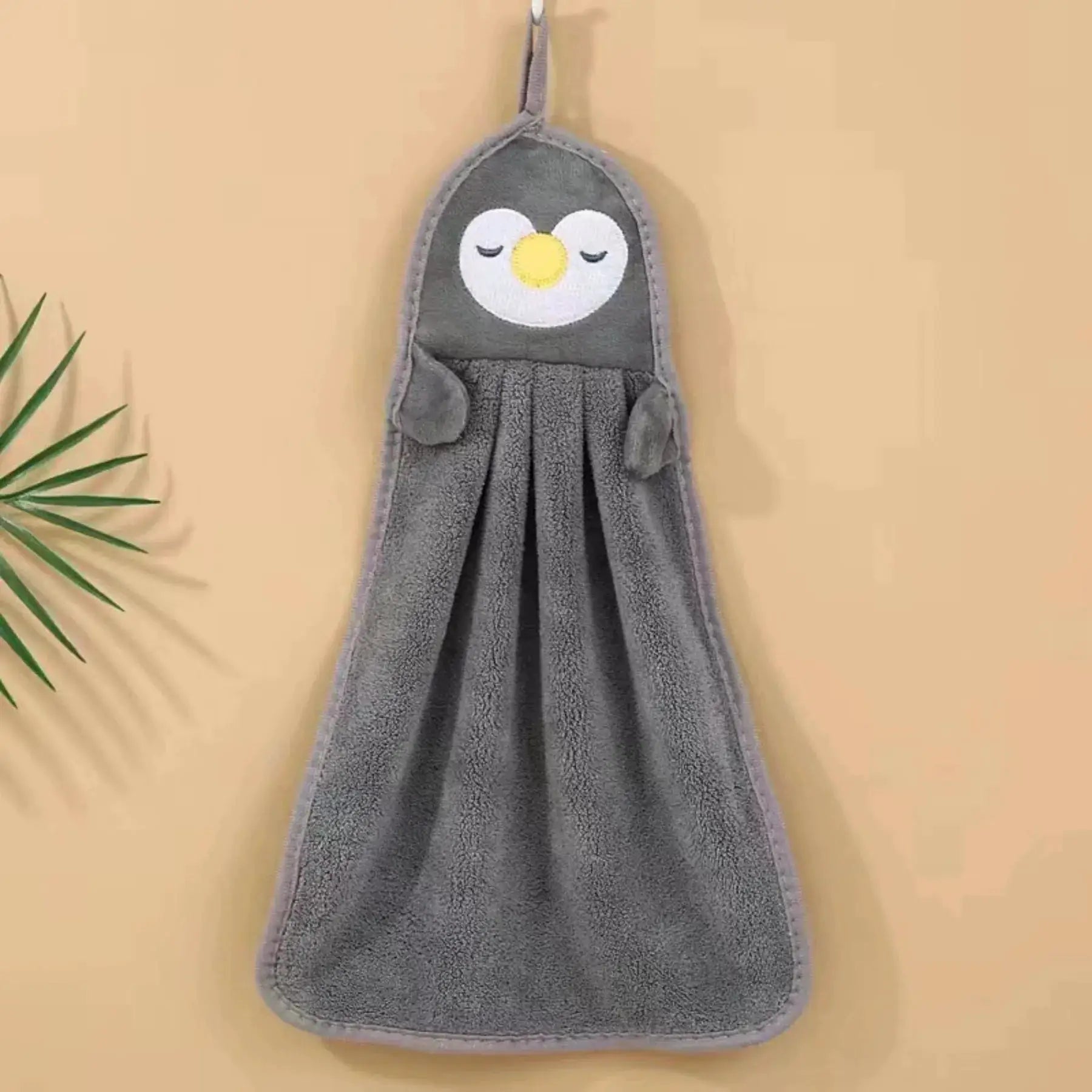 Cute Animal Kids Toddler Hand Towels for Home Bathroom Kitchen with Hanging Loop
