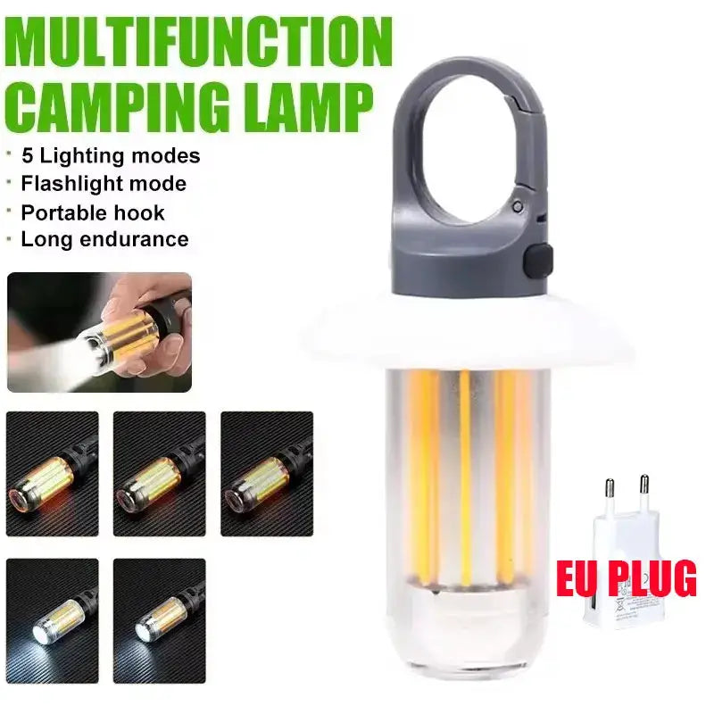 Heinast Camping Light Lightweight Handheld Torch 5 Lighting Modes Rechargeable Tent Lamp For Patio Climbing 8 Filaments