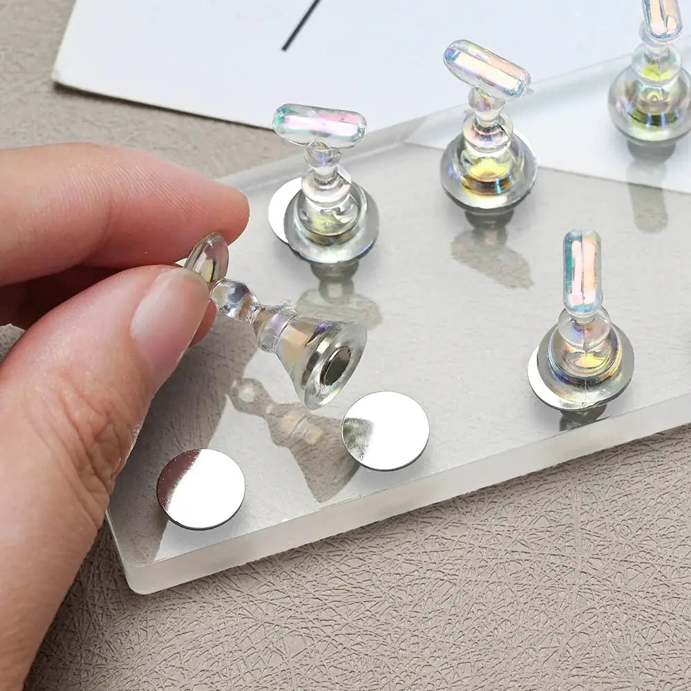 Aurora Nails Transparent Magnetic Nail Stand For Acrylic False Nails Holder For Training And Display