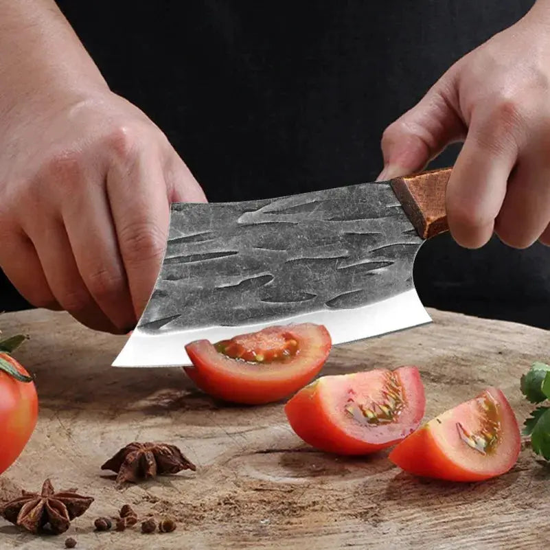 Professional Cleaver Knife For Slicing Fish Meat And Vegetables With Stainless Steel Blade And Wooden Handle