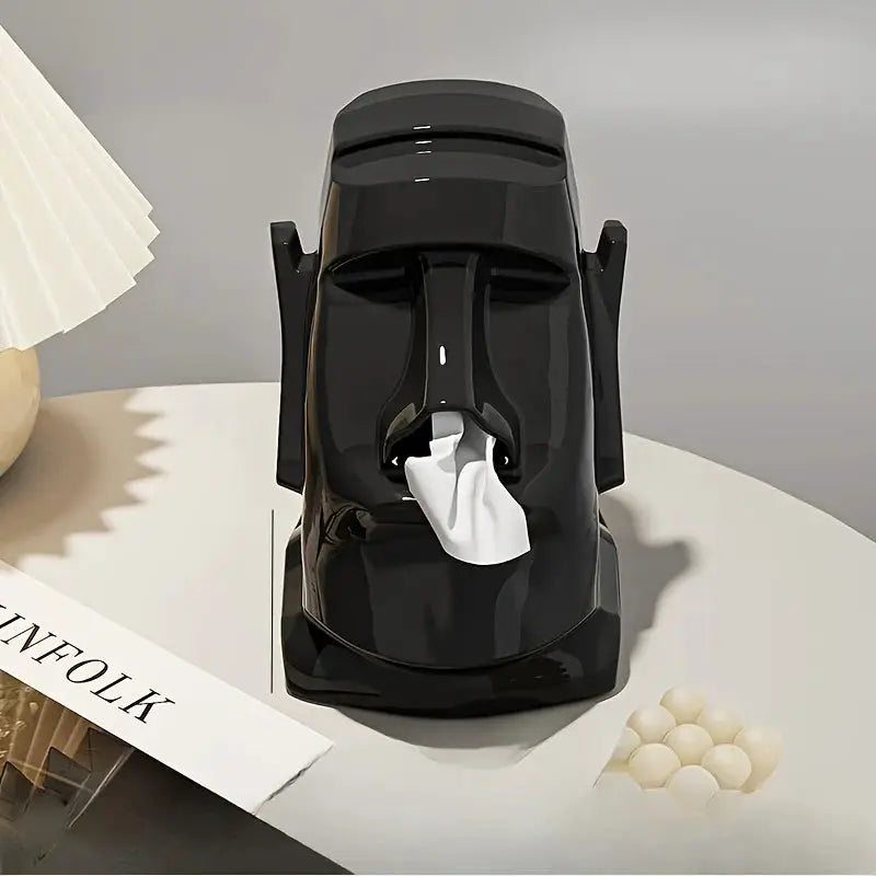 Creative Stone Figure Tissue Box Decorative Modern Paper Towel Holder for Living Room and Bedroom