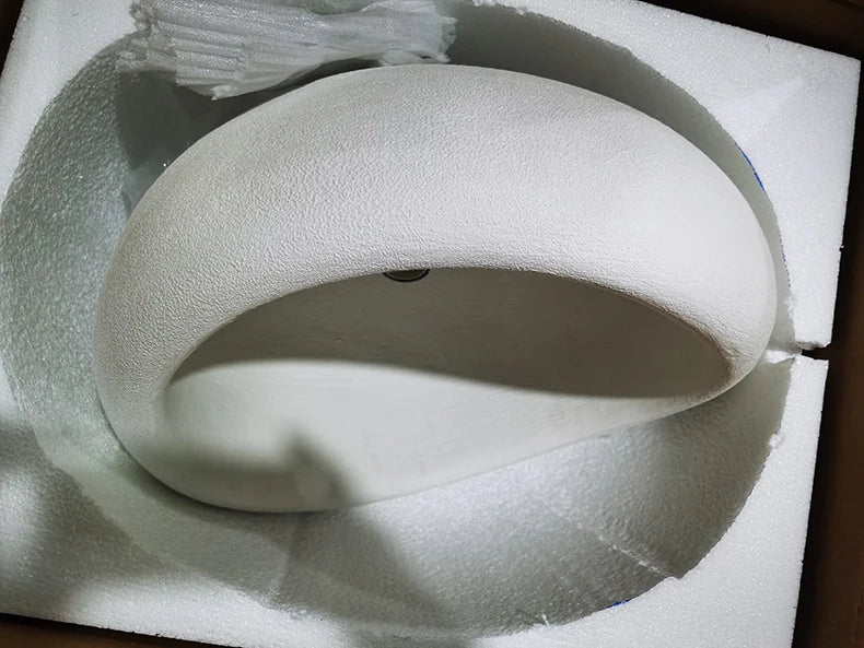 Nordic Wabi Sabi white circular LED pendant light by Simples Market