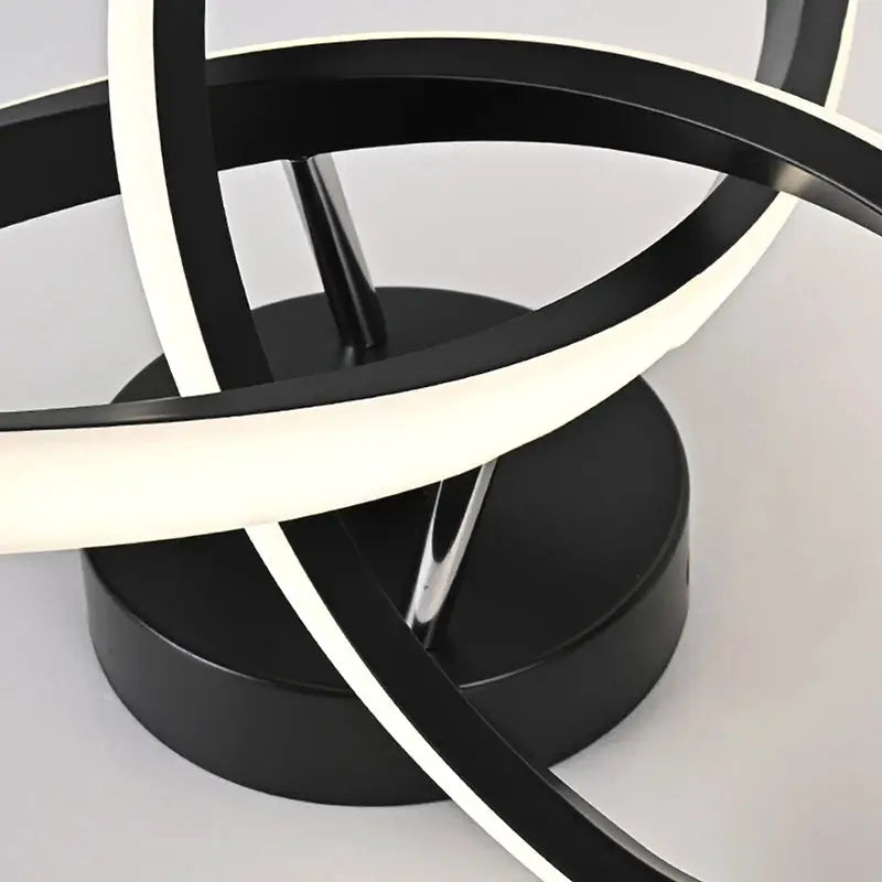 Simples Market modern LED ring ceiling light with black metal rings and warm white illumination