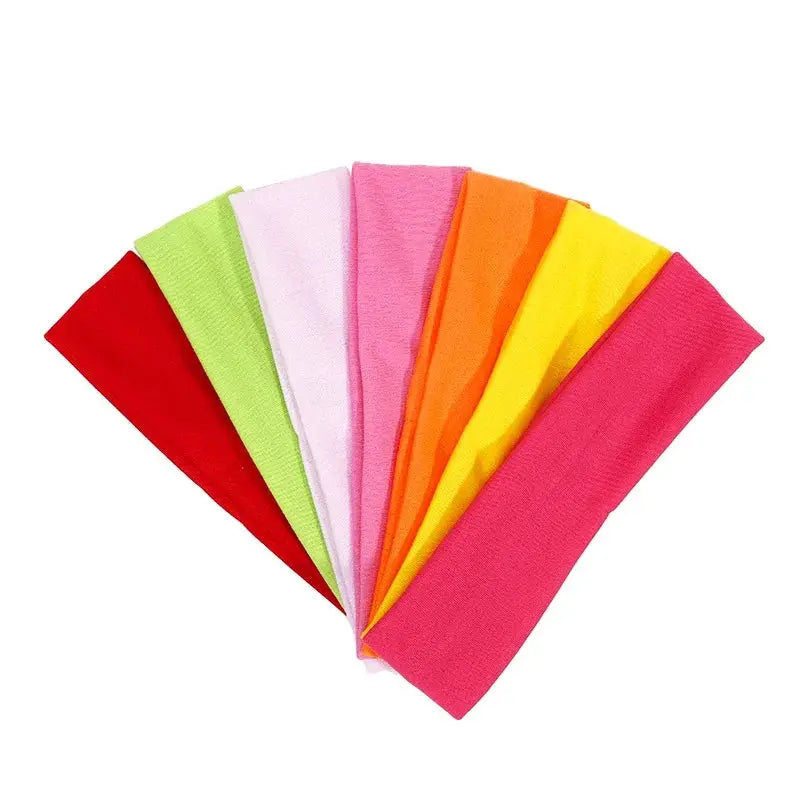 7Pcs Solid Elastic Hair Bands Set for Men and Women Sweat Absorbing Hair Accessories for Running Yoga and Sports