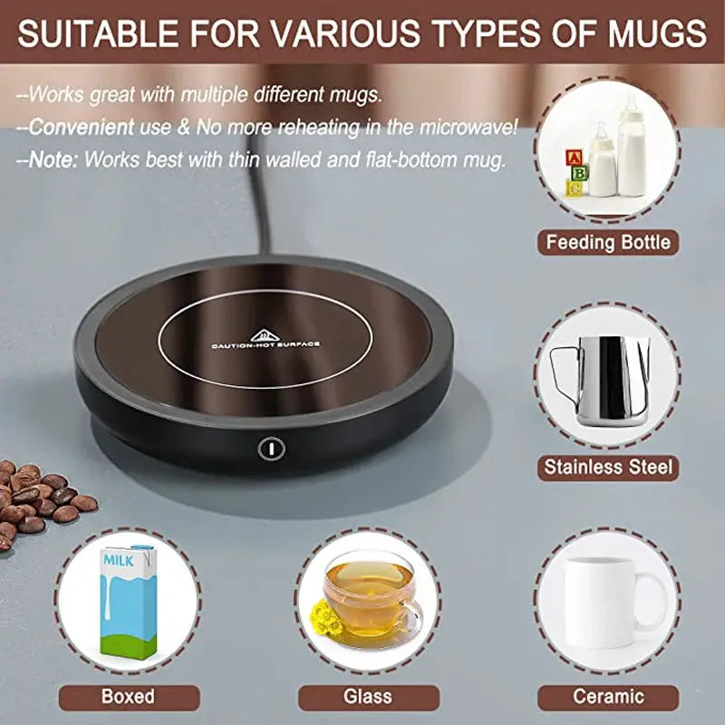 Electric Mug Warmer Cup Heater for Coffee Tea Milk Beverages