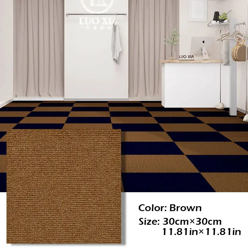 Self-adhesive anti-slip floor rug 30cm×30cm brown by Simples Market, water-absorbent mat for kitchen and living room