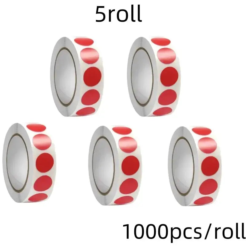 1000 Color Dot Label Stickers Coated Paper Round Sticker Rolls for Color Coding Kawaii Stationery Aesthetic