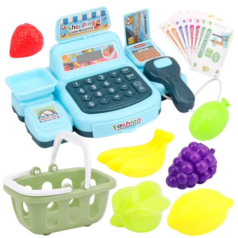Simulation Shopping Cashier Toy Set With Electronic Lights And Sounds For Supermarket Checkout Play