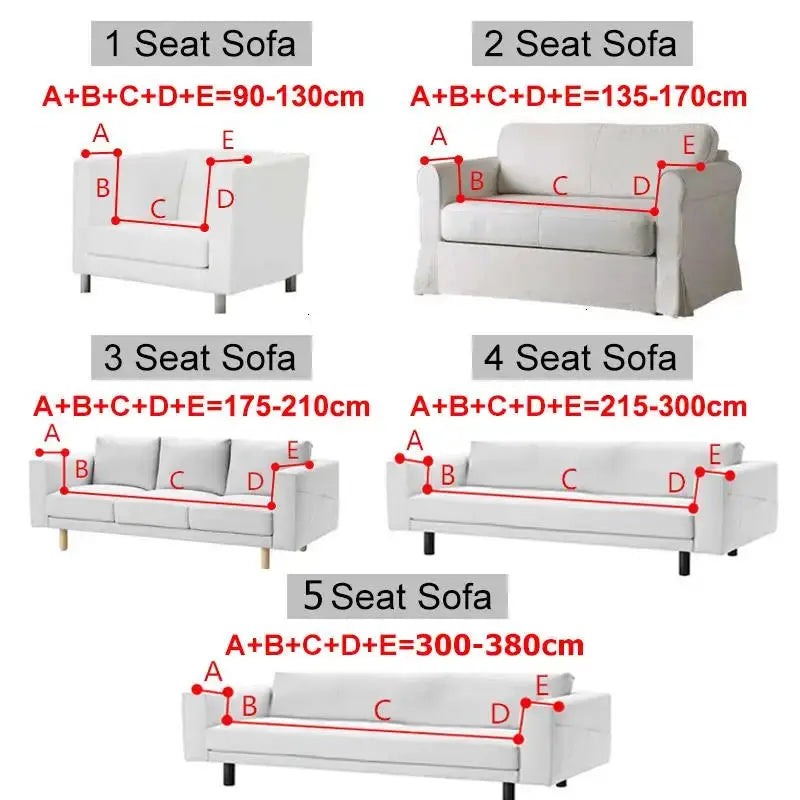 Elastic jacquard sofa covers by Simples Market; set for 1–5 seat sofas, white slipcovers.