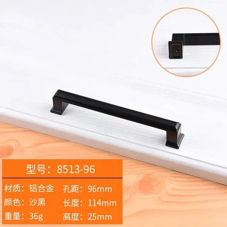 Black Aluminum Cabinet Knobs And Handles For Kitchen And Furniture Drawer Pulls Cupboard Handles