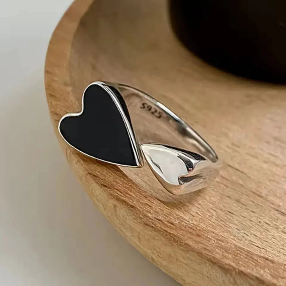 925 Sterling Silver Love Heart Ring With Hanadama Pearl For Women Gift Jewelry Birthday
