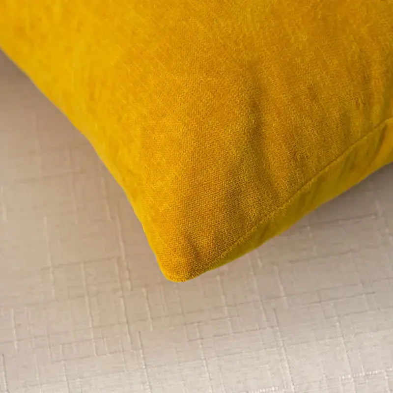 Cushion cover, yellow 45x45cm, soft textile decor for sofa or car