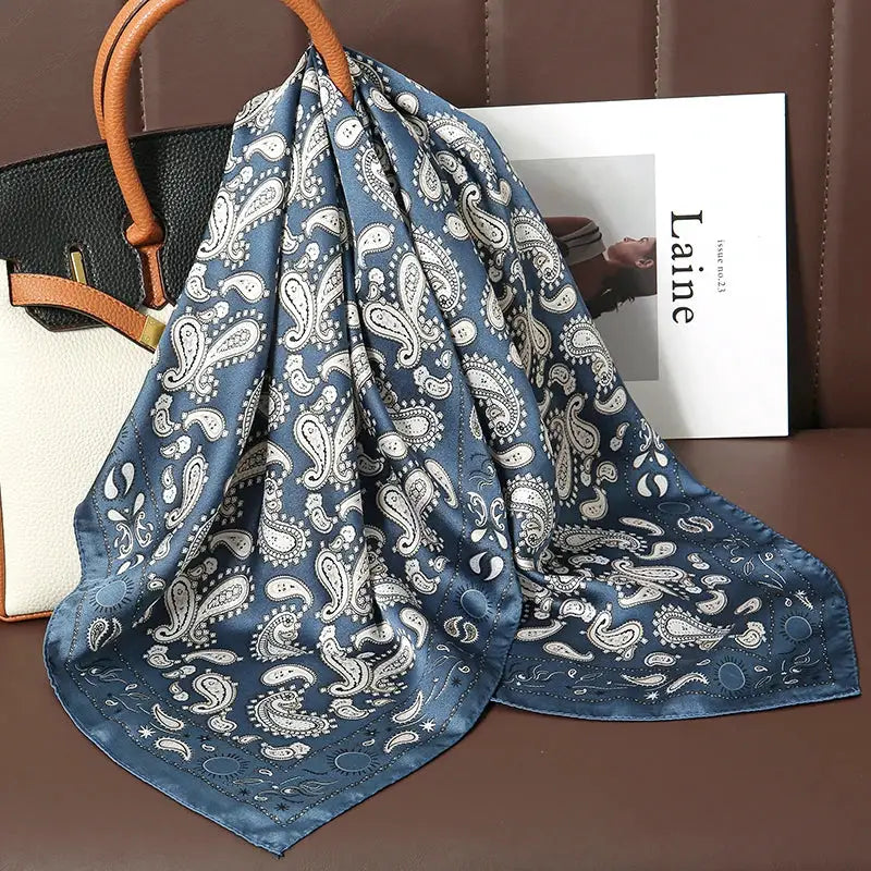 Luxe Silk Satin Square Scarf Silk Feel Finish Versatile Fashion Wrap For Shawl Hijab Neckerchief Hair Ribbon Headband