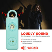 Simples Market 130dB rechargeable personal alarm keychain with LED flash in turquoise