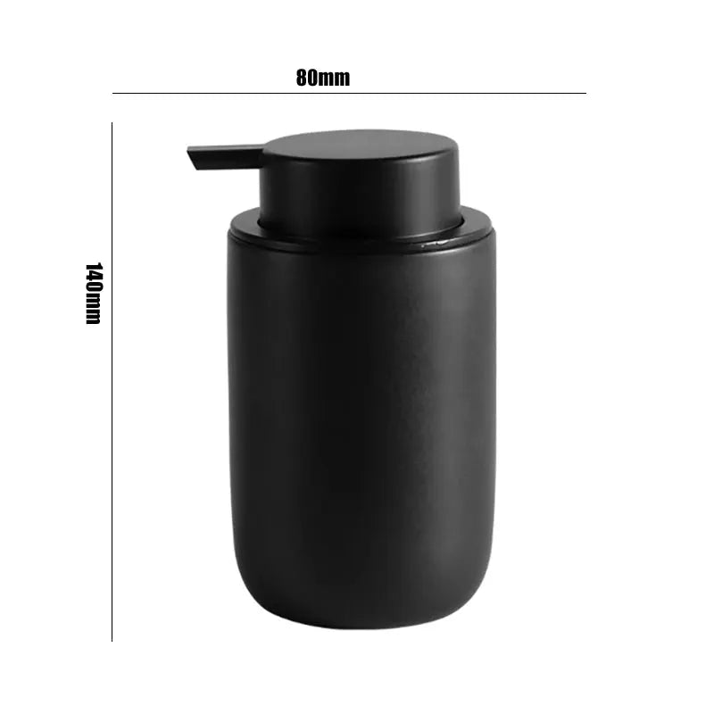 Simples Market black bathroom pump bottle for sanitizer and liquids, compact dispenser