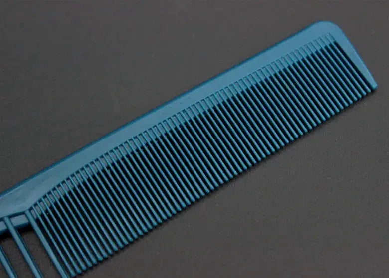 Professional blue plastic anti-static flat-head haircut comb with fine teeth from Simples Market