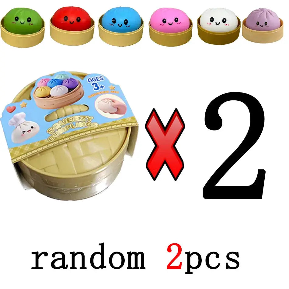 Dumpling Squishies Cute Colorful Bun Toy Slow Rising Stress Relief Fidget for Kids and Adults Anti Anxiety Gift