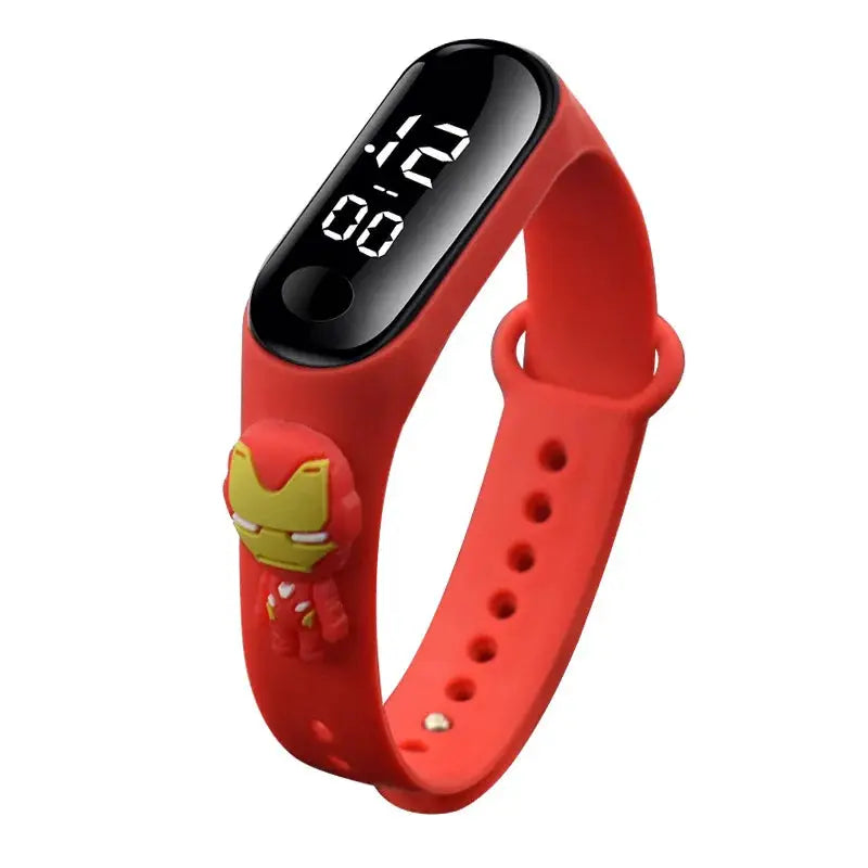 Marvel 3D Spiderman Kids Watch With LED Display Waterproof Sport Bracelet And Soft Silicone Band For Ages 4 To 12