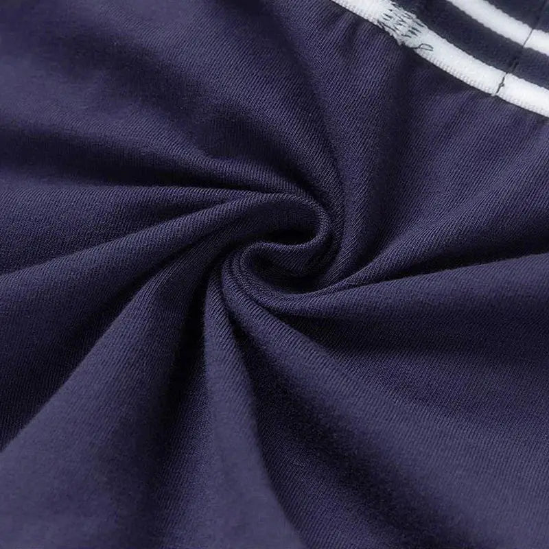 Simples Market women's navy low-waist boxer briefs fabric close-up, breathable underwear